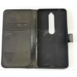 Black Book Case Flip with Strap For Nokia 6.1 TA-1043 Slim Fit Look